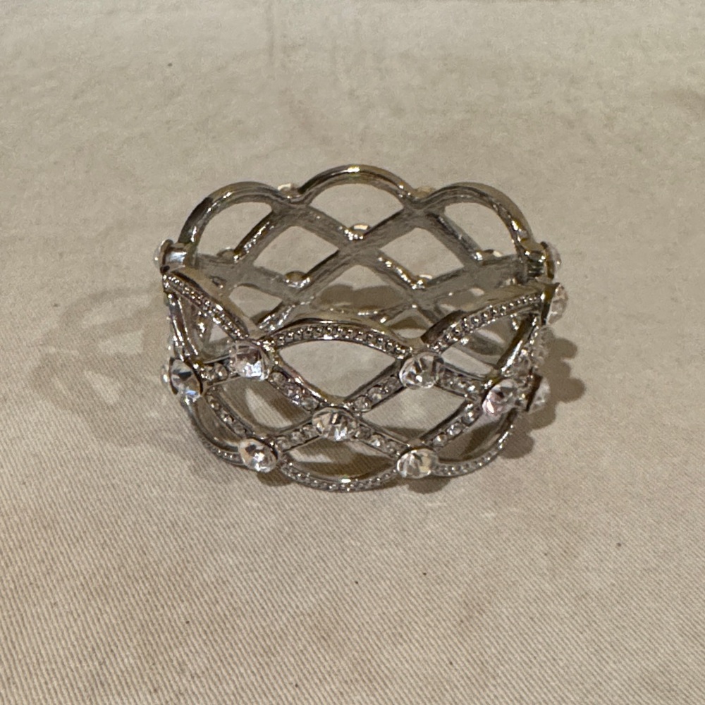 Elegant Silver Crystal Bracelet View 2